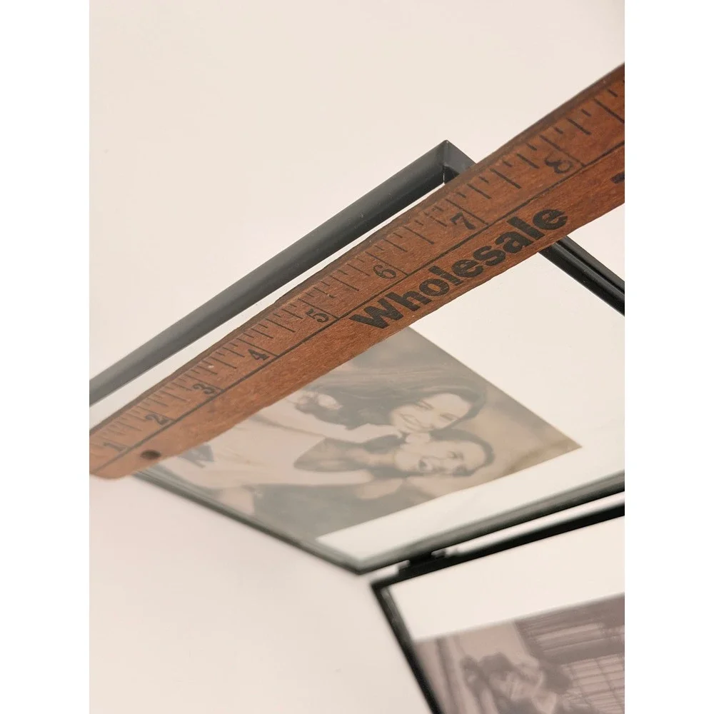 Fetco Black Metal Double Hinged Floating Picture Frame 3.5x5 Vertical Minimalist